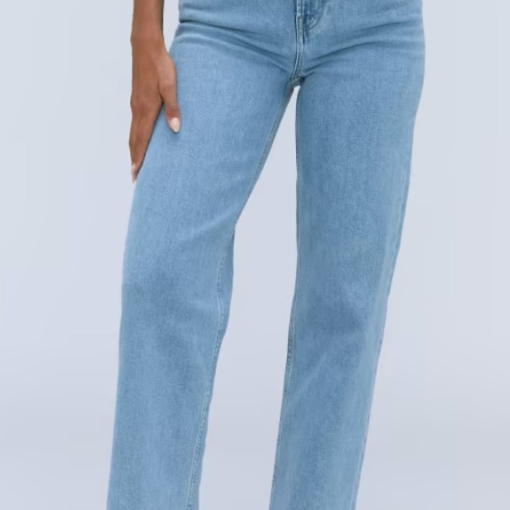 Everlane Way-High Jean, Size 32, Light Indigo wash